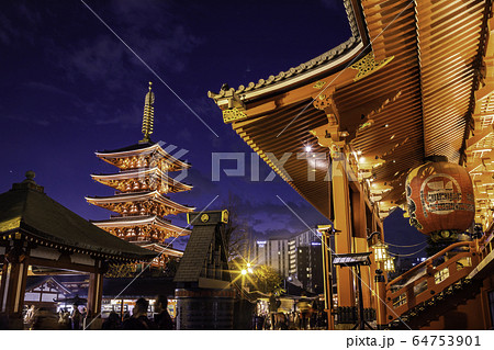 （東京）浅草寺の歳の市・羽子板市 64753901
