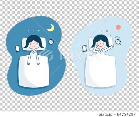 眠れない　睡眠不足　女性 64754297