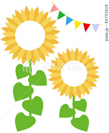 ひまわりのフレーム イラスト Sunflowerのイラスト素材