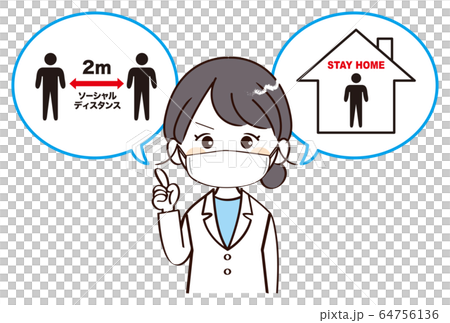 Women, doctors, social distances, stay at home 64756136