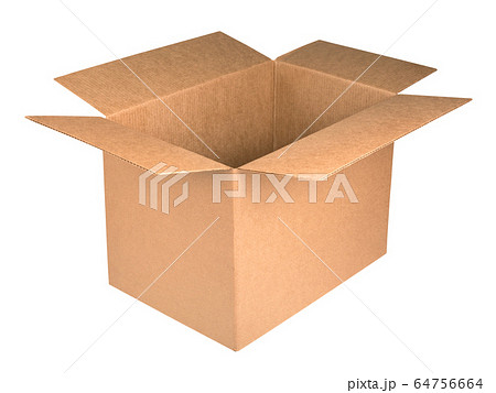 Open kraft carton box isolated on white background Open kraft carton box isolated on white background 64756664