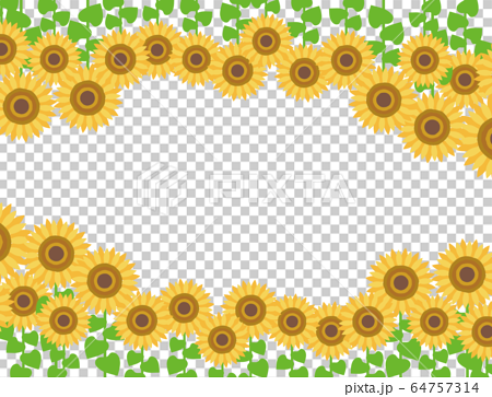 ひまわりのフレーム イラスト Sunflowerのイラスト素材