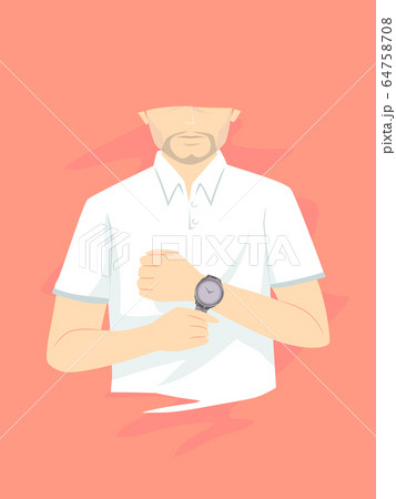 Man Wearing Watch Illustration 64758708