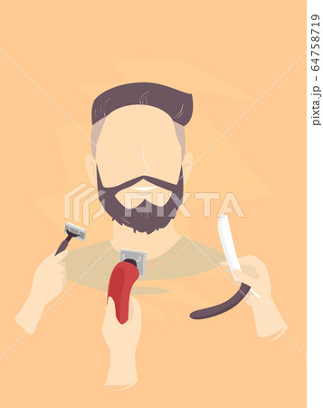 Man Hand Shaving Tools Illustration Man Hand Shaving Tools Illustration 64758719