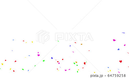 紙吹雪 紙ふぶき ハート パーティクル カラフル キラキラ 3d イラスト 背景 バックグラウンドのイラスト素材