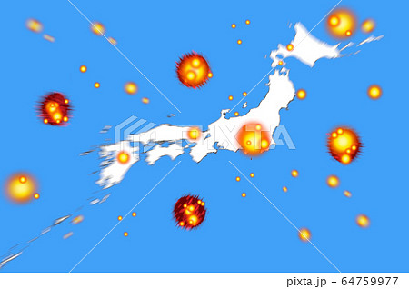 新型コロナウィルス拡大イメージ（日本） 64759977