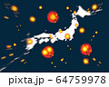 新型コロナウィルス拡大イメージ（日本） 64759978