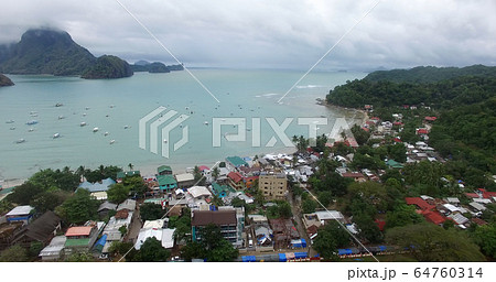 The village of El Nido Palawan Island Philippines with a height  64760314