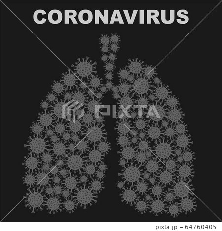 Lungs with bacterium coronavirus background Lungs with bacterium coronavirus background 64760405
