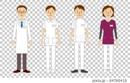 Illustration set of medical workers (doctors, nurses, physiotherapists, radiologists) Illustration set of medical workers (doctors, nurses, physiotherapists, radiologists) 64760418