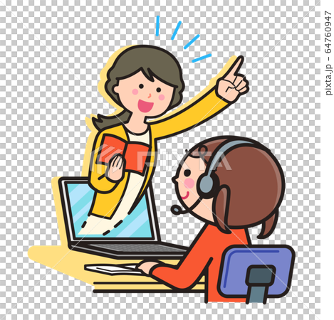Girls taking online lessons / PCs / PCs 64760947