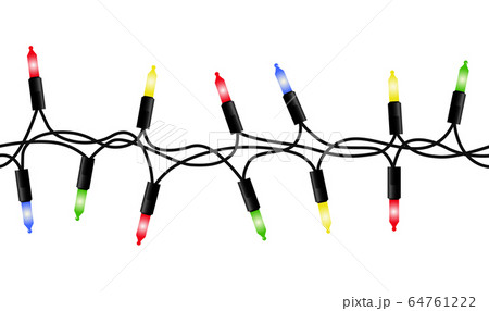 Vector colorful seamless christmas light garland 64761222