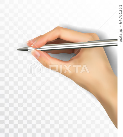 Vector realistic illustration of hand writing on 64761251