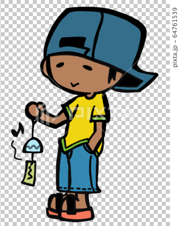 Child with a wind chime 64761539