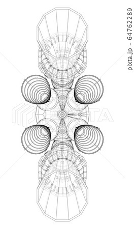 Space rocket concept outline. Vector 64762289