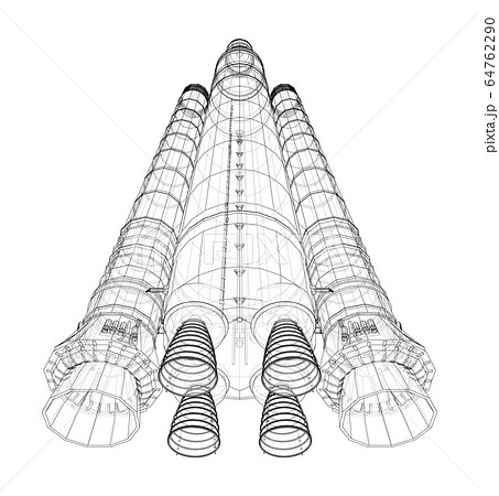Space rocket concept outline. Vector 64762290