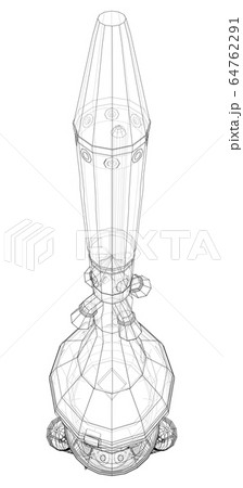 Space rocket concept outline. Vector 64762291