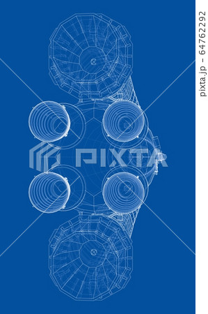 Space rocket concept outline. Vector Space rocket concept outline. Vector 64762292
