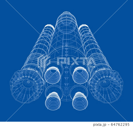 Space rocket concept outline. Vector Space rocket concept outline. Vector 64762295