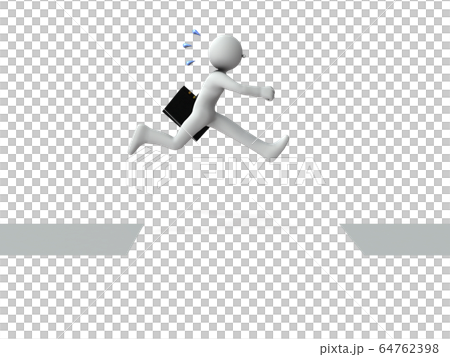 ピンチを飛び越えるビジネスマン ピンチを飛び越えるビジネスマン 64762398