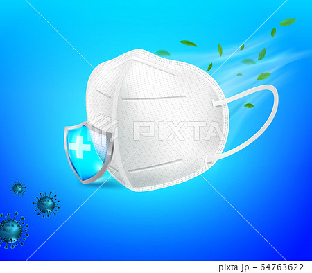 Surgical mask protects Antivirus Covid-19 Flu Anti Infection. KN95 Masks Particulate Respirator, bacteria, dust, mucus and saliva. Stop the spread of germs when sneezing and coughing. 64763622