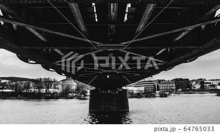 railway bridge in Prague between Vyton and Smichov railway station 64765033
