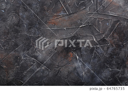 Dark grey textured stone wall background. Full 64765735