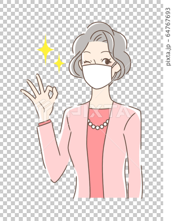 戴著面具的微笑的婦女 戴著面具的微笑的婦女 64767693