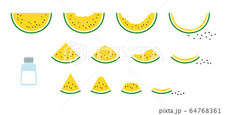 スイカ　食べる　セット　黄色 64768361