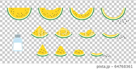 スイカ　食べる　セット　黄色 64768361
