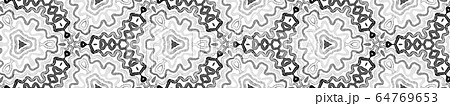 Black and white Seamless Border Scroll. Geometric Black and white Seamless Border Scroll. Geometric 64769653