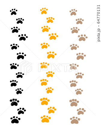 ネコの足あとのイラスト素材