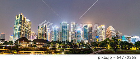 Night skyline of Jakarta, the capital of Indonesia 64770568