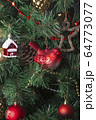 Retro decoration red balls and red bird 64773077