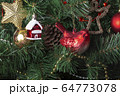 Retro decoration red balls and red bird 64773078