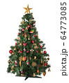 Christmas artificial decorated fir tree 64773085