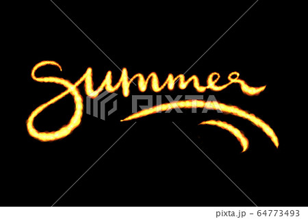 word summer made from fire or burning flame lettering over black background word summer made from fire or burning flame lettering over black background 64773493