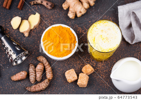 Turmeric golden milk with spices 64773543