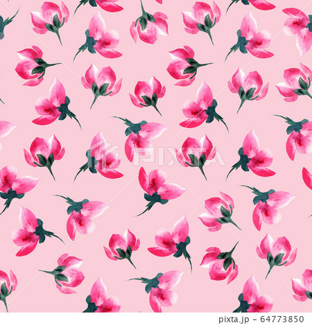 Sakura cherry blossom flowers watercolor pattern Sakura cherry blossom flowers watercolor pattern 64773850