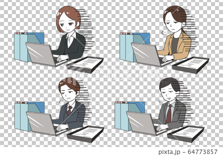 放心状態で働く社員 64773857
