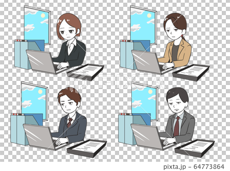 眠らないで働く社員(昼) 眠らないで働く社員(昼) 64773864