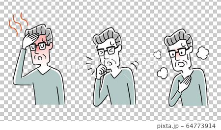 圖庫插圖:新的冠狀病毒症狀老人男性 圖庫插圖:新的冠狀病毒症狀老人男性 64773914