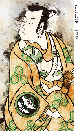 浮世絵 歌舞伎役者 その54 水彩 浮世絵 歌舞伎役者 その54 水彩 64774572