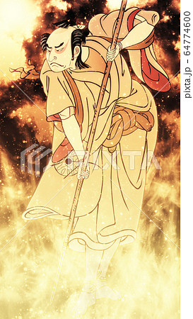 浮世絵　歌舞伎役者　その45　炎バージョン 64774600