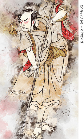浮世絵 歌舞伎役者 その45 水彩 浮世絵 歌舞伎役者 その45 水彩 64774601