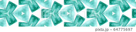 Blue green vintage Seamless Border Scroll. Geometr 64775697