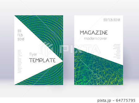 Triangle cover design template set. Green abstract Triangle cover design template set. Green abstract 64775795