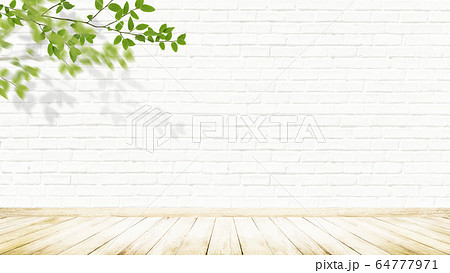 背景-壁-床-煉瓦-白-枝 64777971