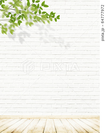 背景 壁 床 煉瓦 白 枝のイラスト素材