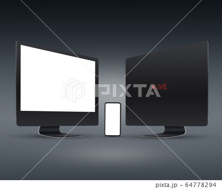 ock up coputer and mobile Black 64778294